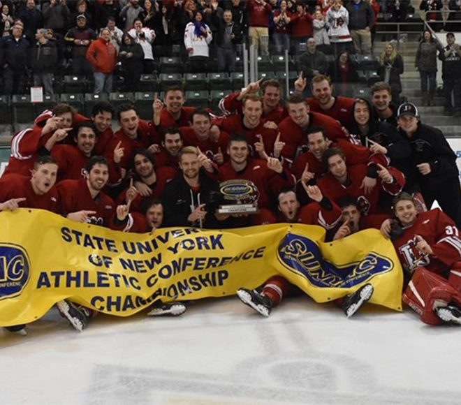 Throwback Thursday: Plattsburgh Men&rsquo;s Ice Hockey 2017 SUNYAC Champions