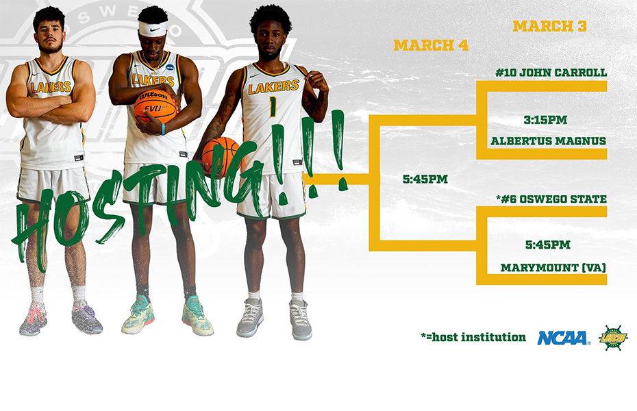 Oswego Set To Host First and Second Rounds of NCAA Men's Basketball Tournament