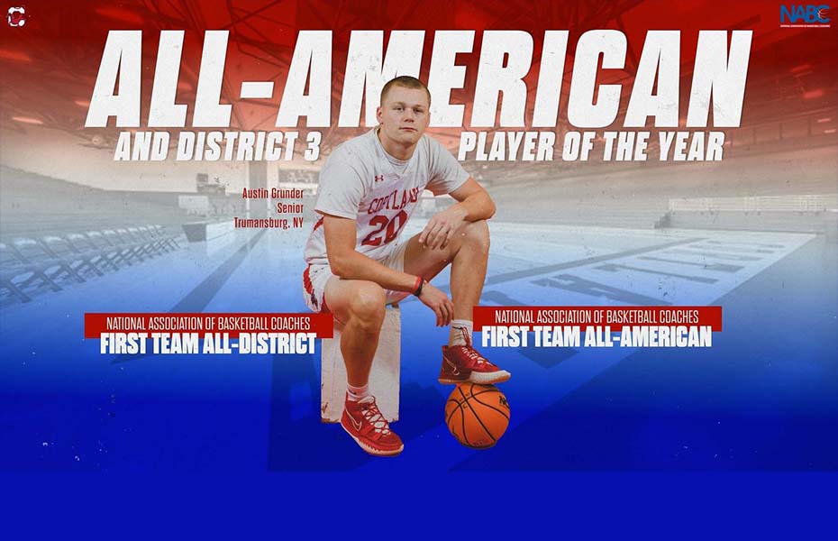 Austin Grunder Named NABC First Team All-American and District Player of the Year
