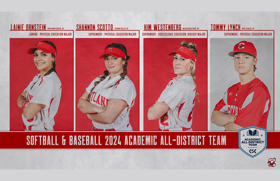 Cortland Softball and Baseball Teams Earn Four CSC Academic All-District Honors