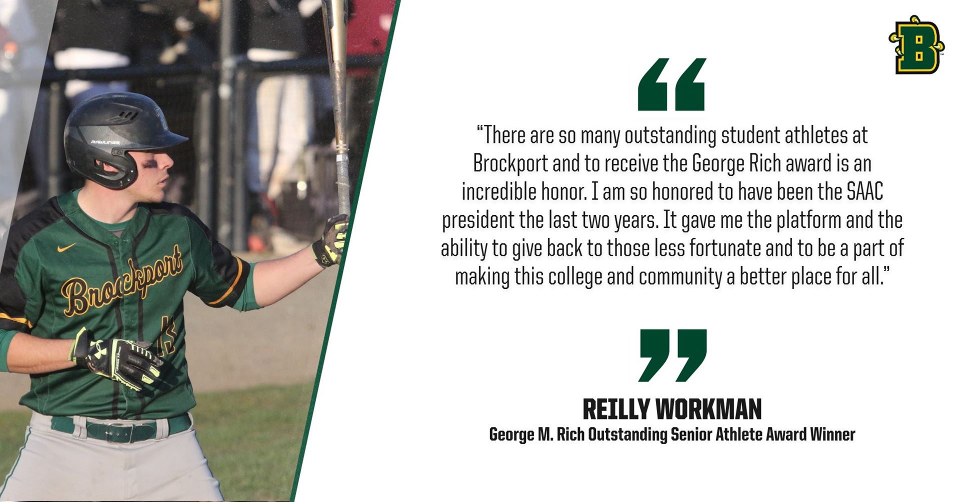 Brockport's Workman Named George M. Rich Outstanding Senior Athlete Recipient