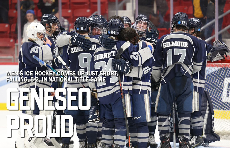 Geneseo Men&rsquo;s Ice Hockey Comes Up Just Short, Falling, 5-2, in National Title Game