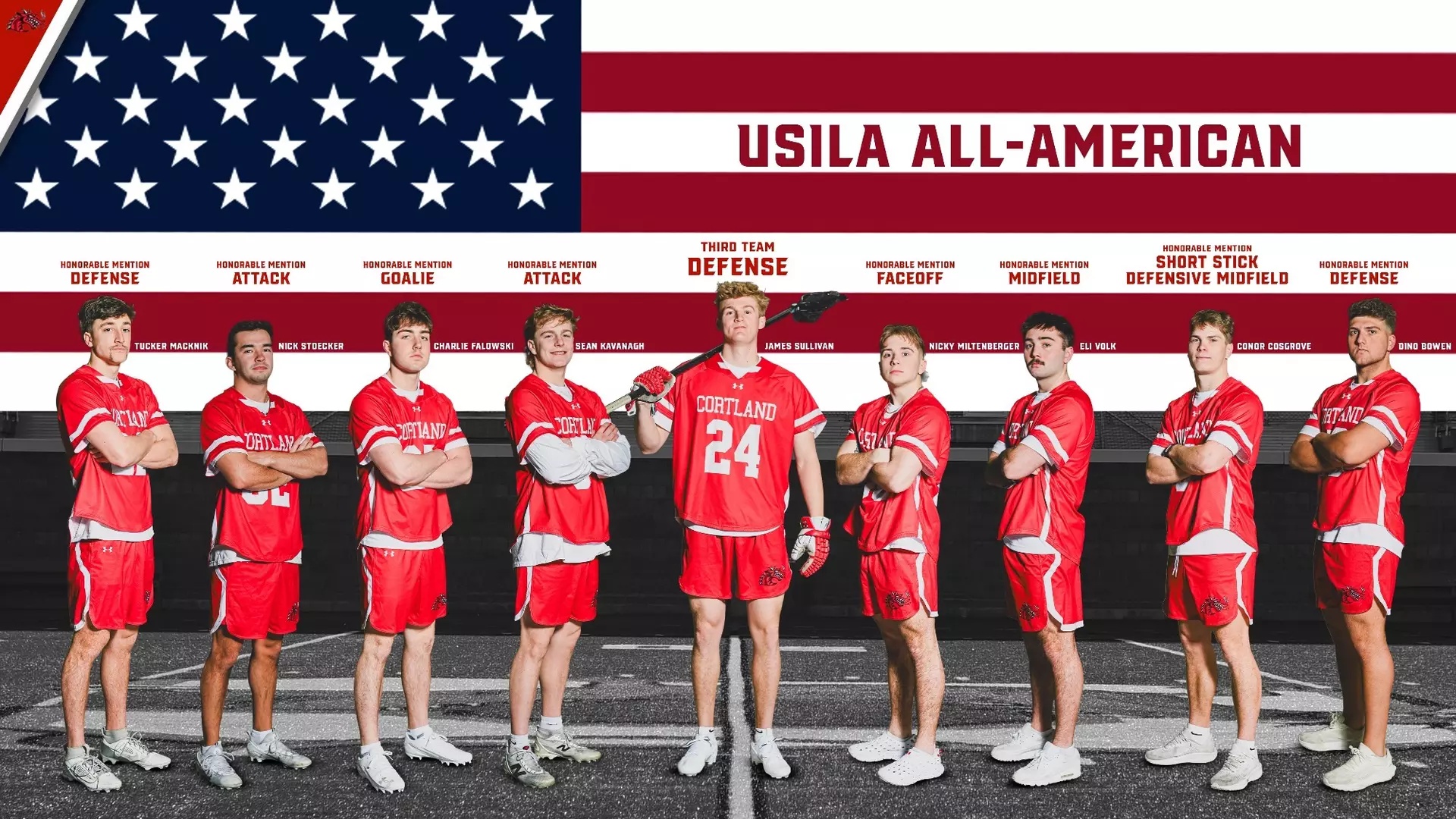Nine Cortland Red Dragons Named USILA All-Americans