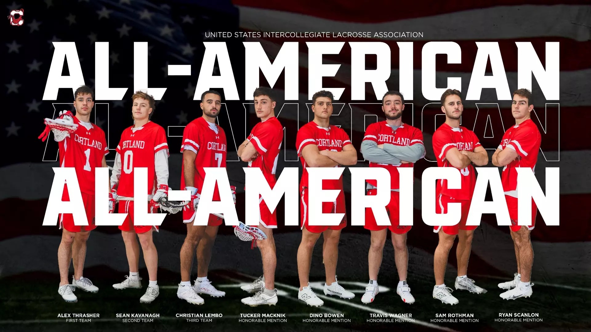 Eight Cortland Players Earn 2025 USILA Men's Lacrosse All-America Honors