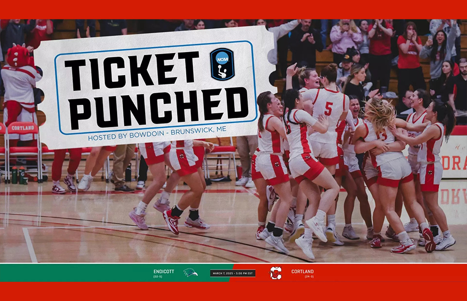 Cortland to Play Endicott in NCAA Women's Basketball First Round Friday at Bowdoin
